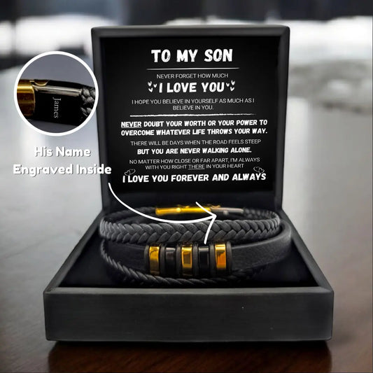 To My Son - Never Alone - Braided Bracelet