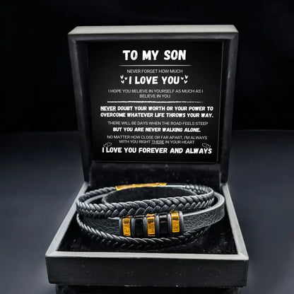 To My Son - Never Alone - Braided Bracelet