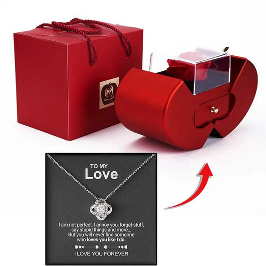 Forever Rose - Heart Box - With Message